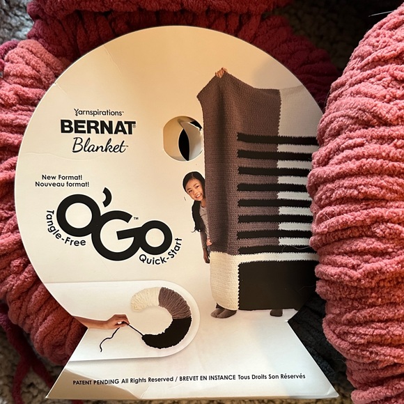 Yarnspirations Other - Bernat Blanket O'Go Chenille Yarn in Dusty Rose